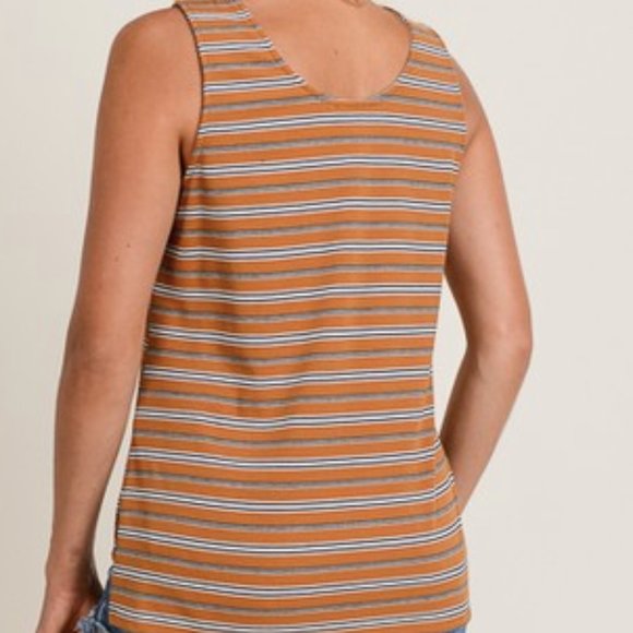 Yellow Mustard Striped Sleeveless Tank - Picture 4 of 4
